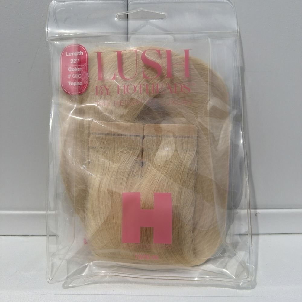 Hotheads Tape In Extensions LUSH Originals 22" 20 Pieces Topaz #60C Blonde NEW